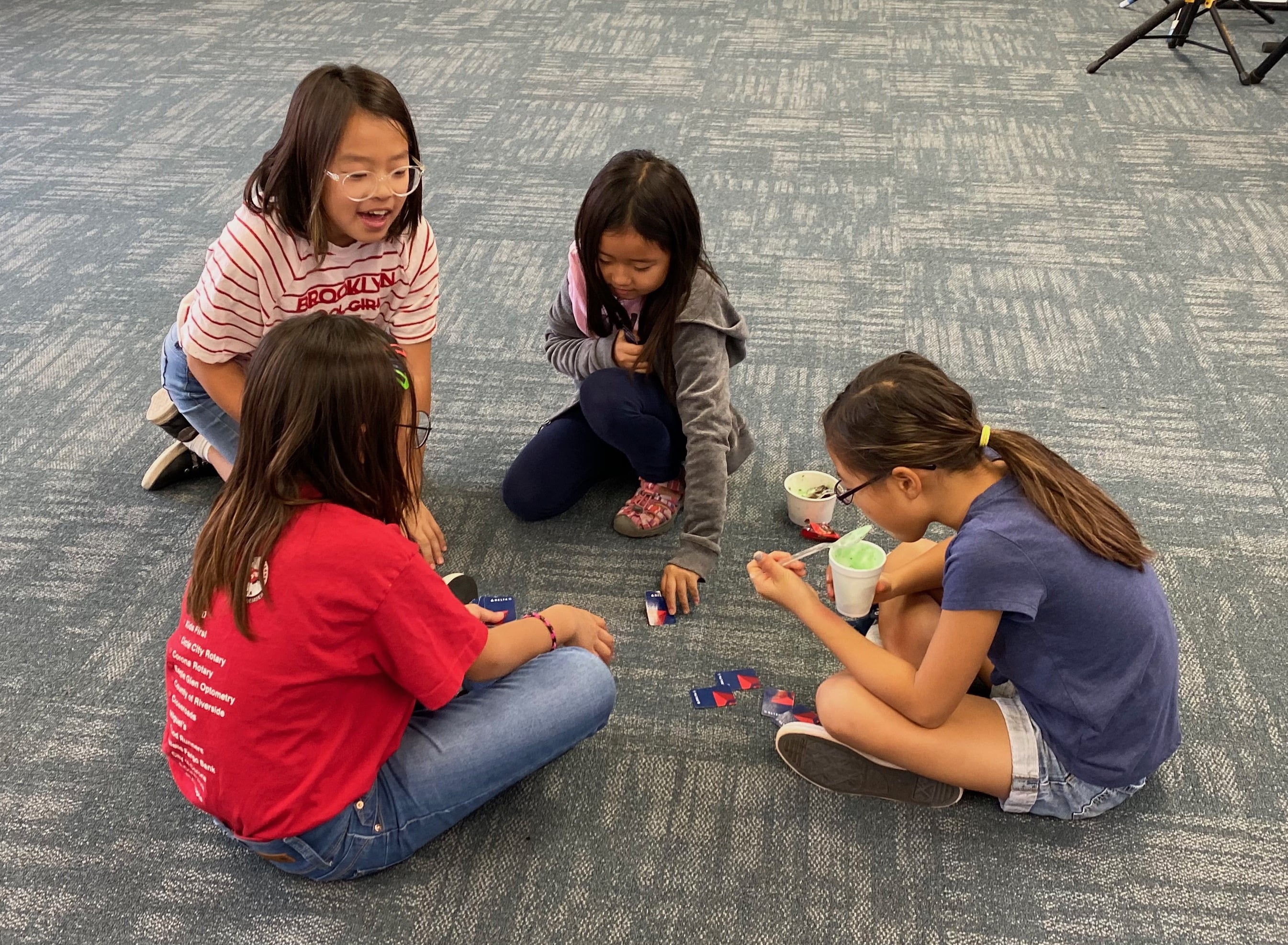 church girls playing together.